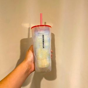 🌈NWT Starbucks 🤍2022 Holiday ‘Mottled Milky Luster Glass Cold Cup’ Tumbler